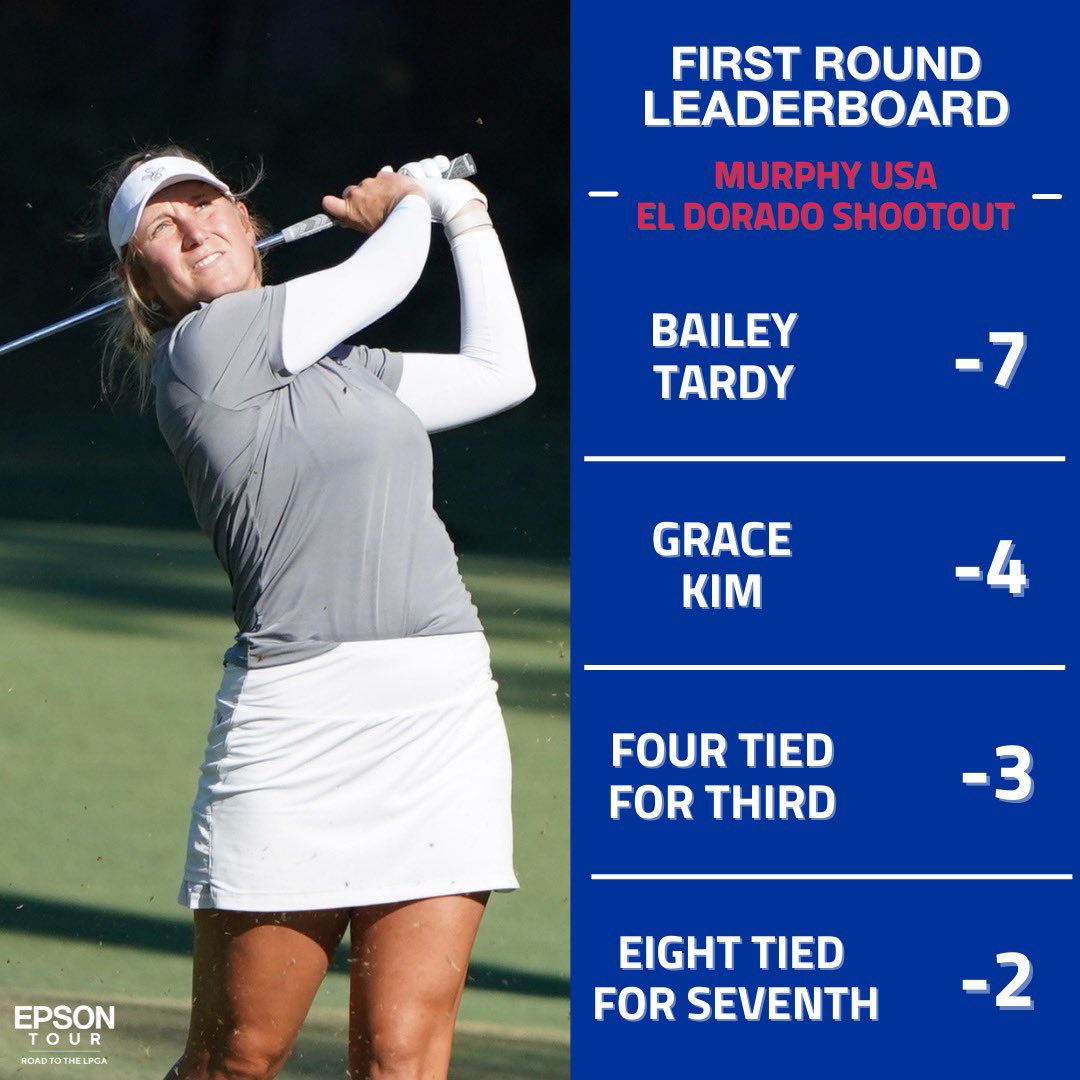 EpsonTour's tweet photo. Round βοΈ of #MurphyUSAShootout is complete β
Full leaderboard β‘οΈ https://t.co/9najzWIexw
@MurphyUSA | @Road2Eldo | #RTJGolf | #EpsonTour | #Road2LPGA https://t.co/Z59AU6CHjr