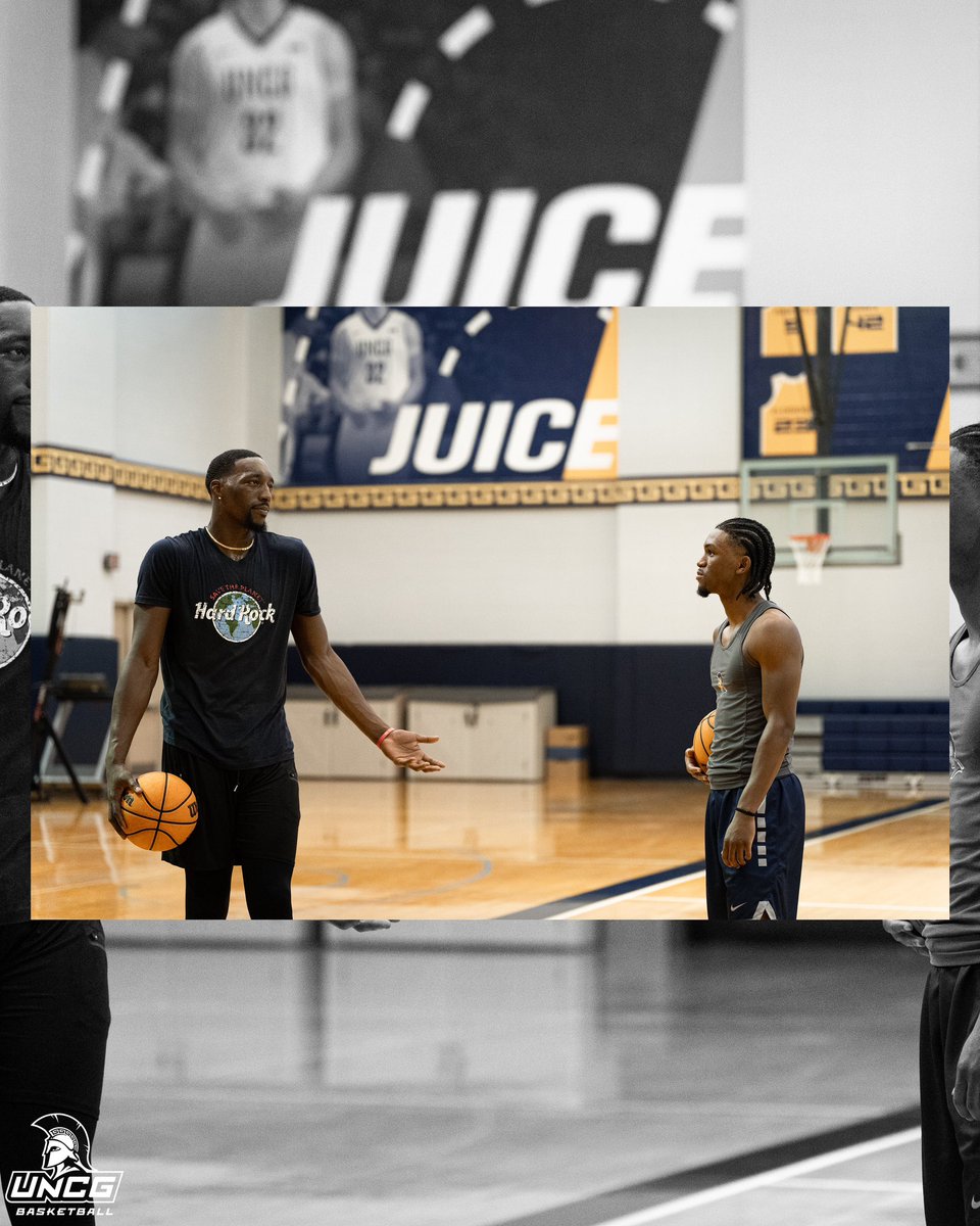 UNCGBasketball's tweet photo. Thanks to our guy Bam for coming out to the facility this week!💥

Best of luck with the start of the training camp and the NBA season! https://t.co/4SjodH1iON
