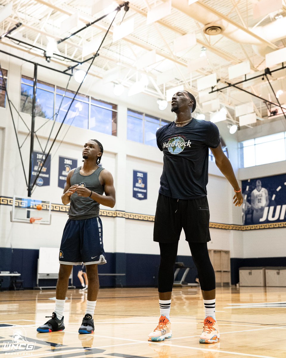 UNCGBasketball's tweet photo. Thanks to our guy Bam for coming out to the facility this week!💥

Best of luck with the start of the training camp and the NBA season! https://t.co/4SjodH1iON