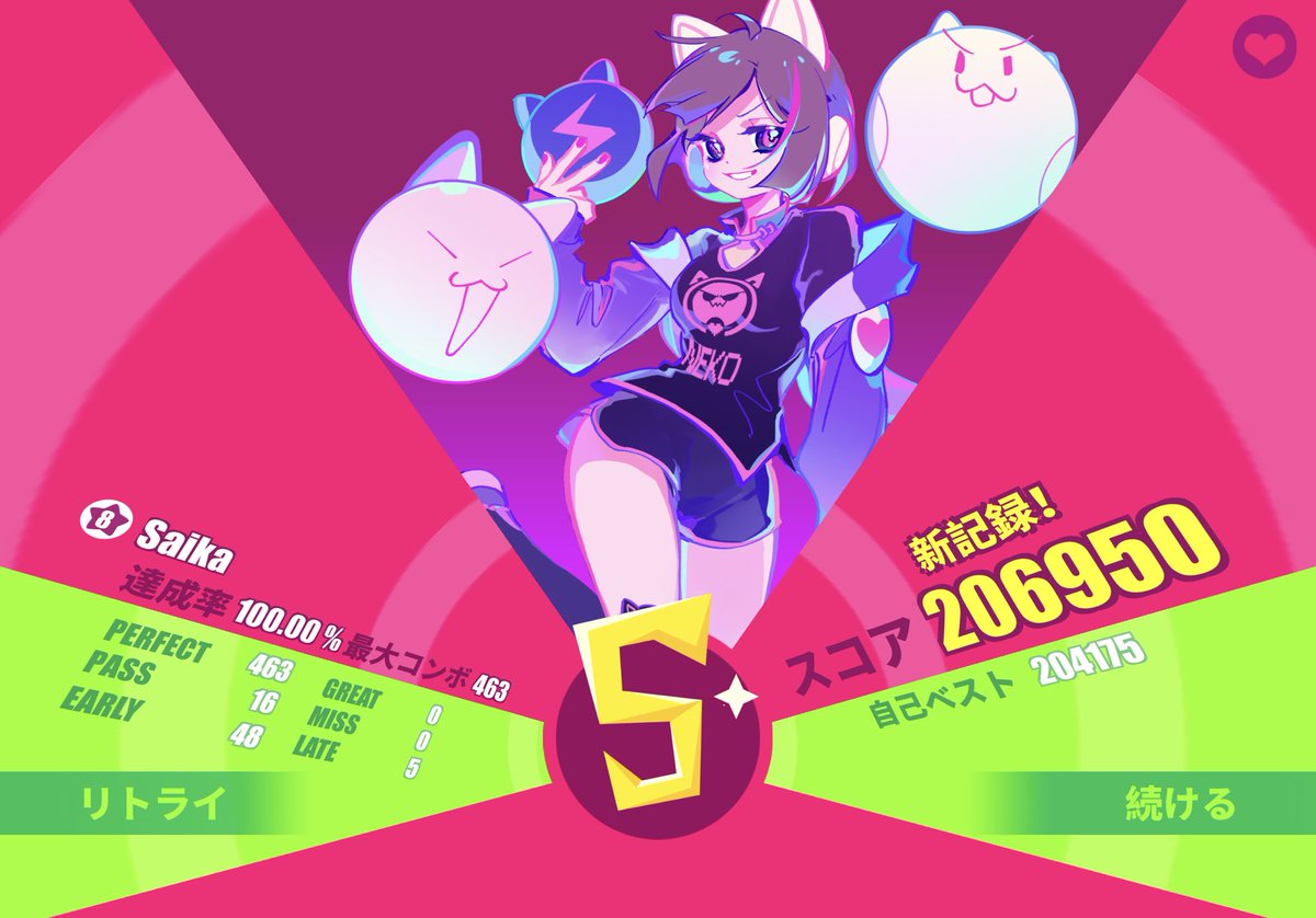 Eri9615's tweet photo. 全難易度100％！

Saika [達人] 初100％
#MuseDash #Rabpit https://t.co/l2J7RaJ4ze
