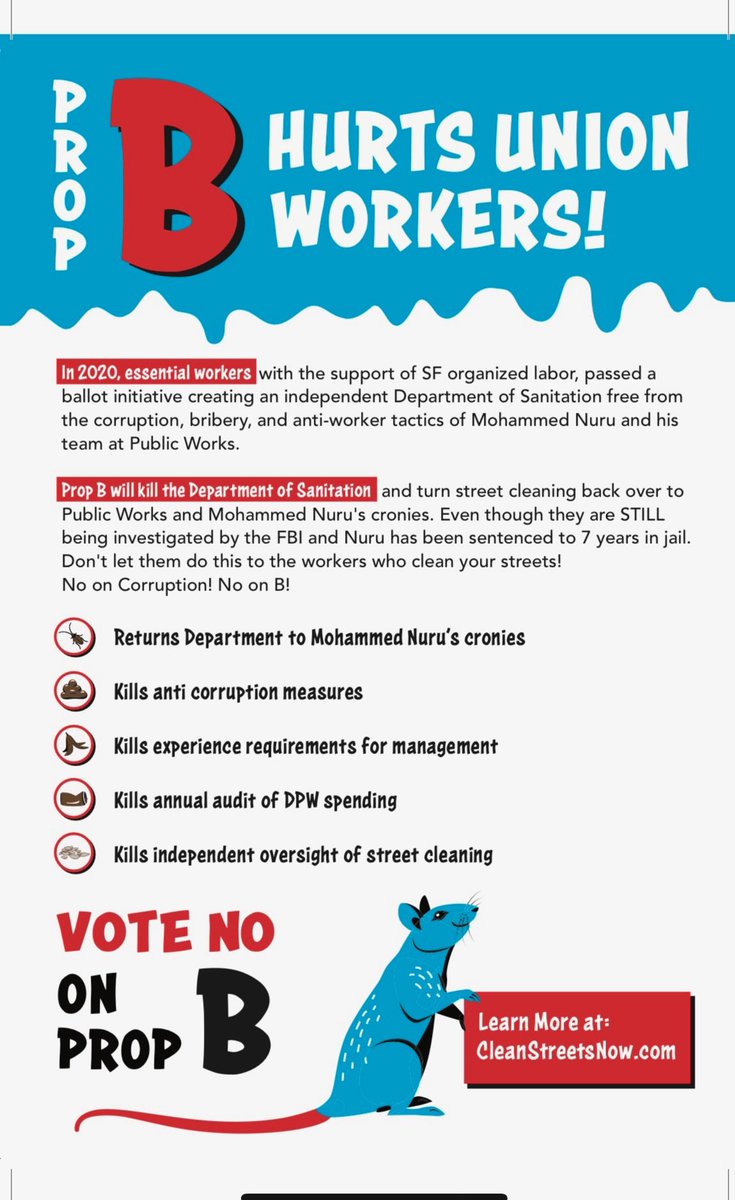 vincecourtney's tweet photo. @OrgLaborSF Stop @AaronPeskin’s #PublicWorksAccountabilityRollback measure that undermines SFVoters and widens the lane for corruption… by voting November 8th!#VoteNoOnPropB https://t.co/nQRYCvDMqK