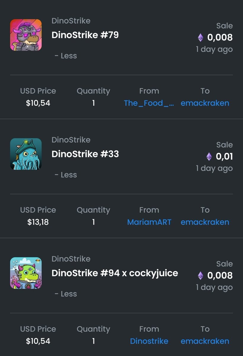 Thank you very much bro @Emackraken. you are amazing. buy 5 at a time and create 3 Resale. thank you for joining dino. Welcome to the dino gang🦖 #NFTs #NFTHolding #NFTdrop #NFTCommuntiy #nftcollector #NFTProject #NFTJapan #NFTshill #cryptoartcollector #digitalCollector $ETH