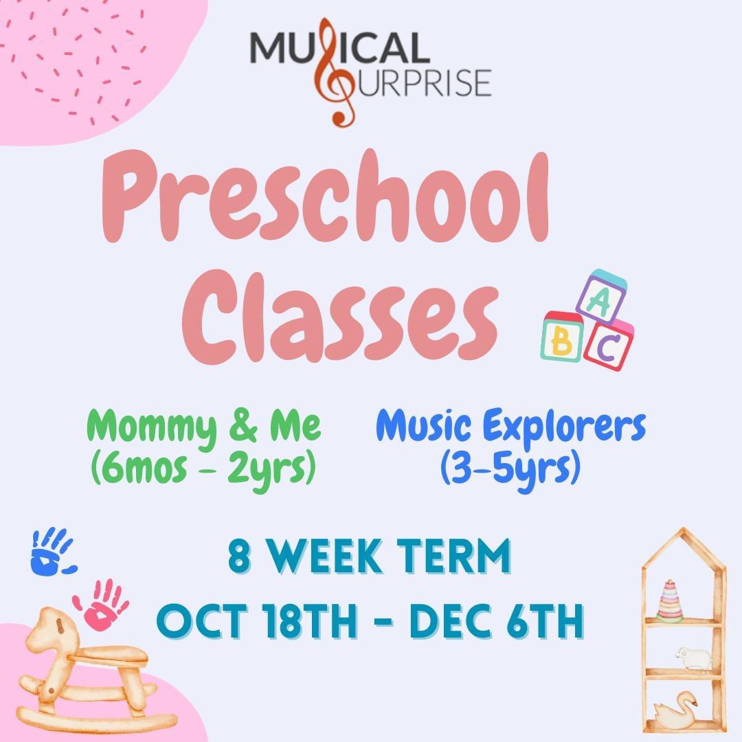 Have a little one at home who is interested in music but not sure how to start? Join our Mommy &amp; Me class where we sing, play, and use music as a tool to help those little brains grow! Babies 6 months - 2 years will benefit greatly from this class!

musicalsurprise.opus1.io/w/groupclasses