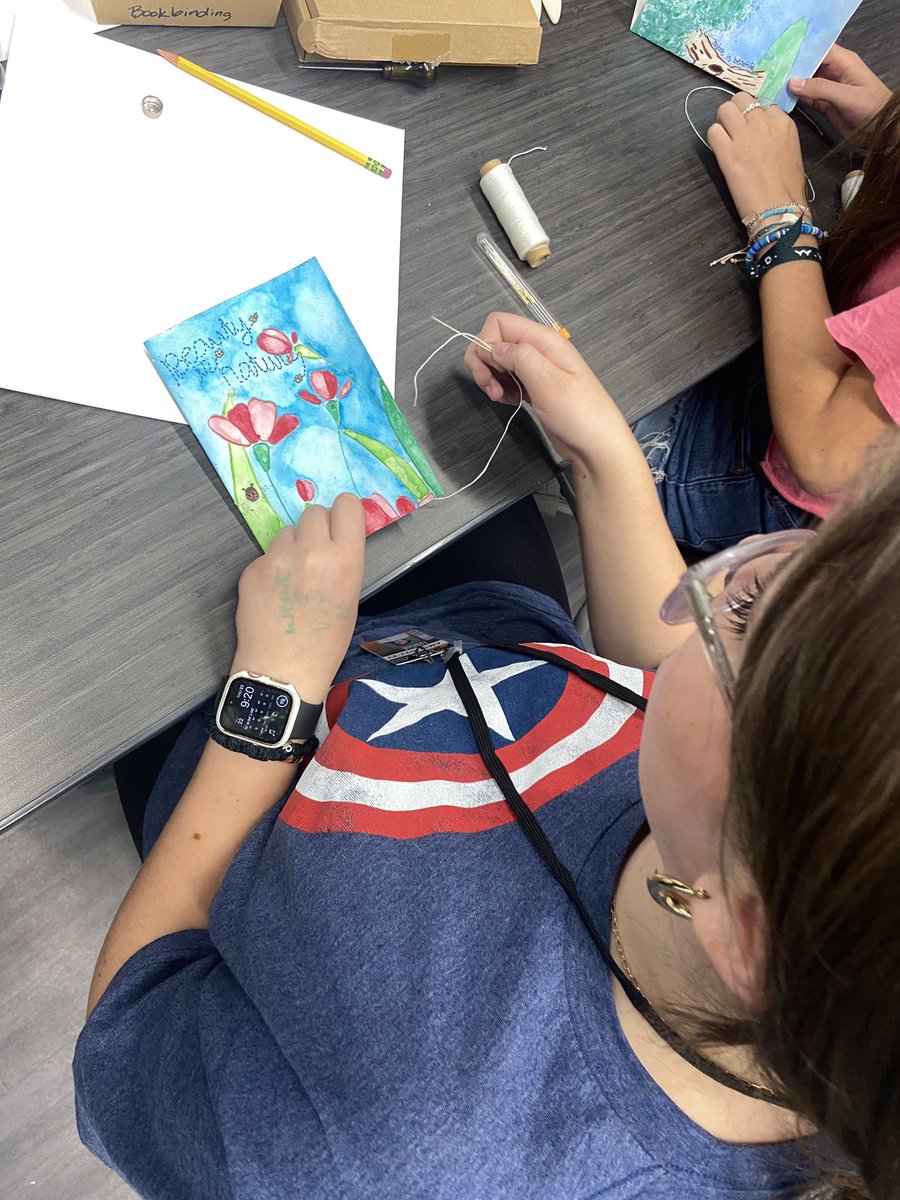 Stitched hand bound Nature Journals! <a href="/aledo_ms/">Aledo Middle School</a> #BeTheDifference #GrowingGreatness