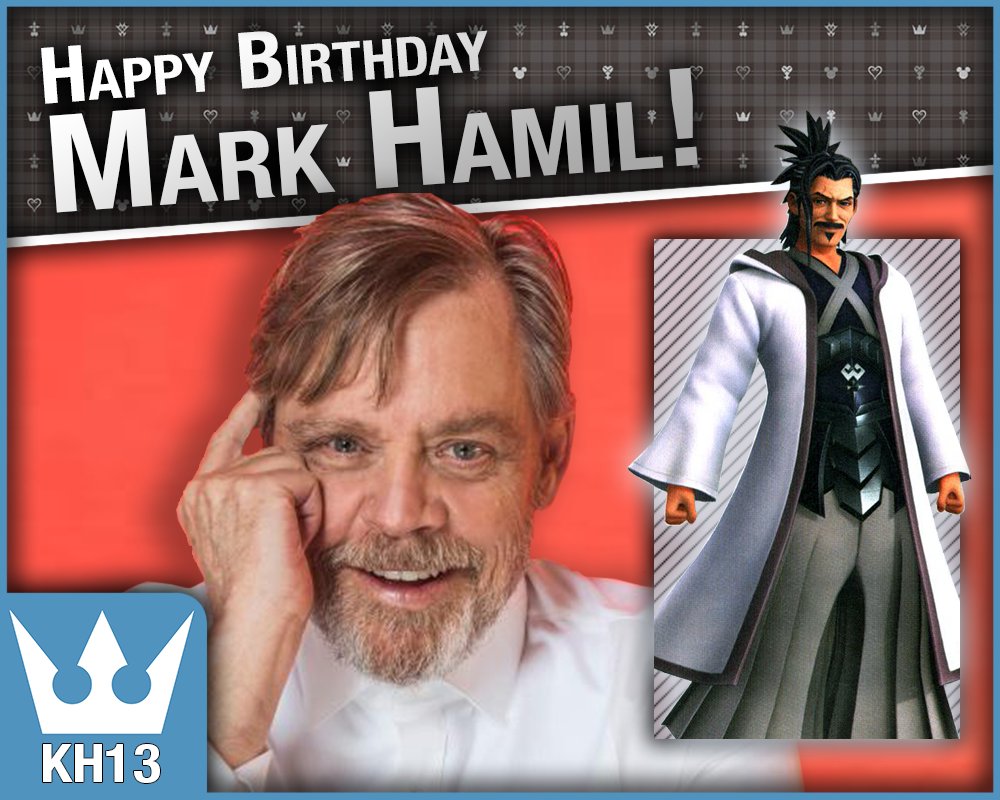KH13com's tweet photo. #BDayKH

Happy 71st Birthday to Mark Hamill (@MarkHamill)!  He is the voice actor for Master Eraqus in Kingdom Hearts: Birth By Sleep and Kingdom Hearts 3!

https://t.co/TeKKCYS3ug
https://t.co/o18w7EnGSZ https://t.co/tEsaRrm5gq