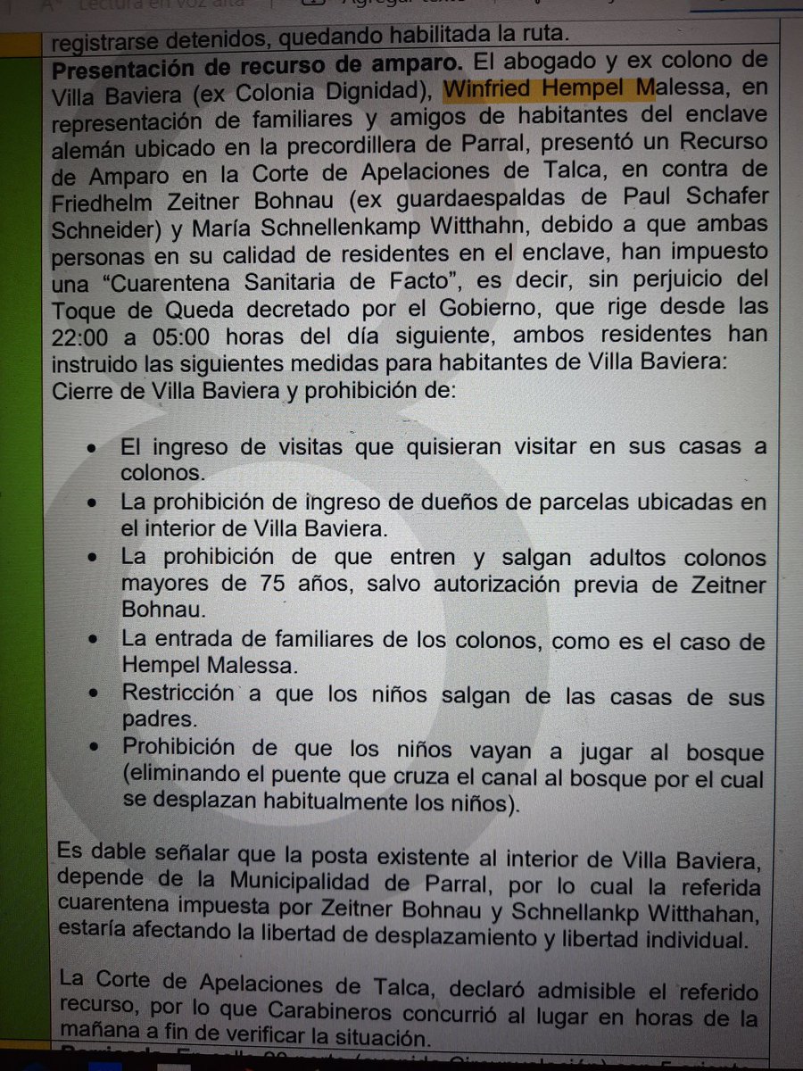 WinfriedHempel's tweet photo. Mi nombre aparece entre documentos hackeados del Ministerio de Defensa a propósito d un recurso d amparo q presenté contra jerarcas de ColoniaDignidad. ¿Pq sería de interés para MinisterioDefensa? Sospechoso qué FFAA siguen interesados en ColoniaDignidad. ¿Porque este interés? https://t.co/PHFCBcnMpI