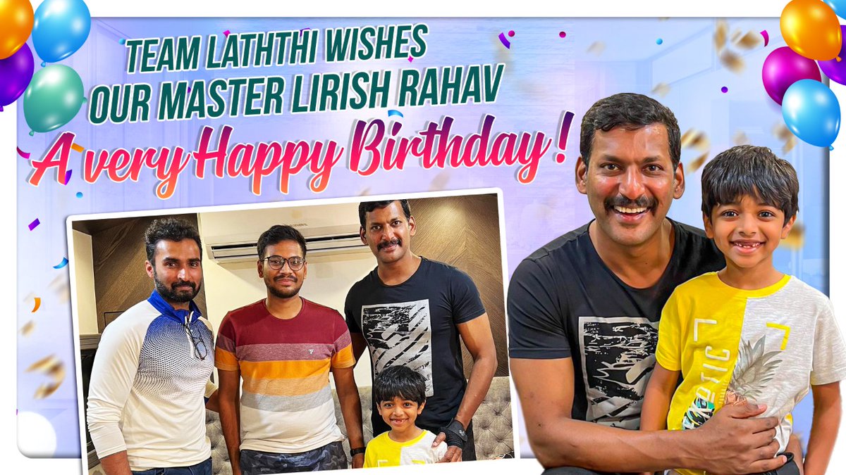 VishalFanskera1's tweet photo. Team #Laththi wishes our master #LirishRahav a very Happy Birthday !
https://t.co/y1FQhYPlWy
#LaththiCharge
#Laatti
#ChapterOfEnmity
#SoonInTheatres
@VishalKOfficial @RanaProduction0 @nandaa_actor #Ramanaa @dir_vinothkumar @TheSunainaa @PeterHeinOffl #Vishal https://t.co/MzJsmMPXeE