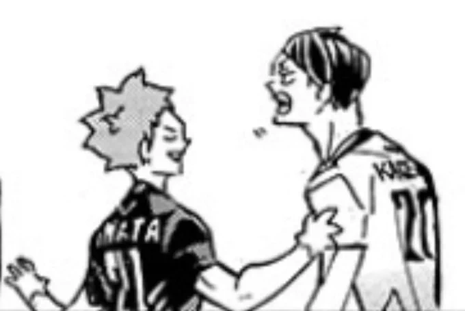 oh hinata smooth here cos that hand on kageyama was also him subtly grabbing a feel of his bicep since he can barely contain his thirsting after The Volleyball game of Their Lives Together 