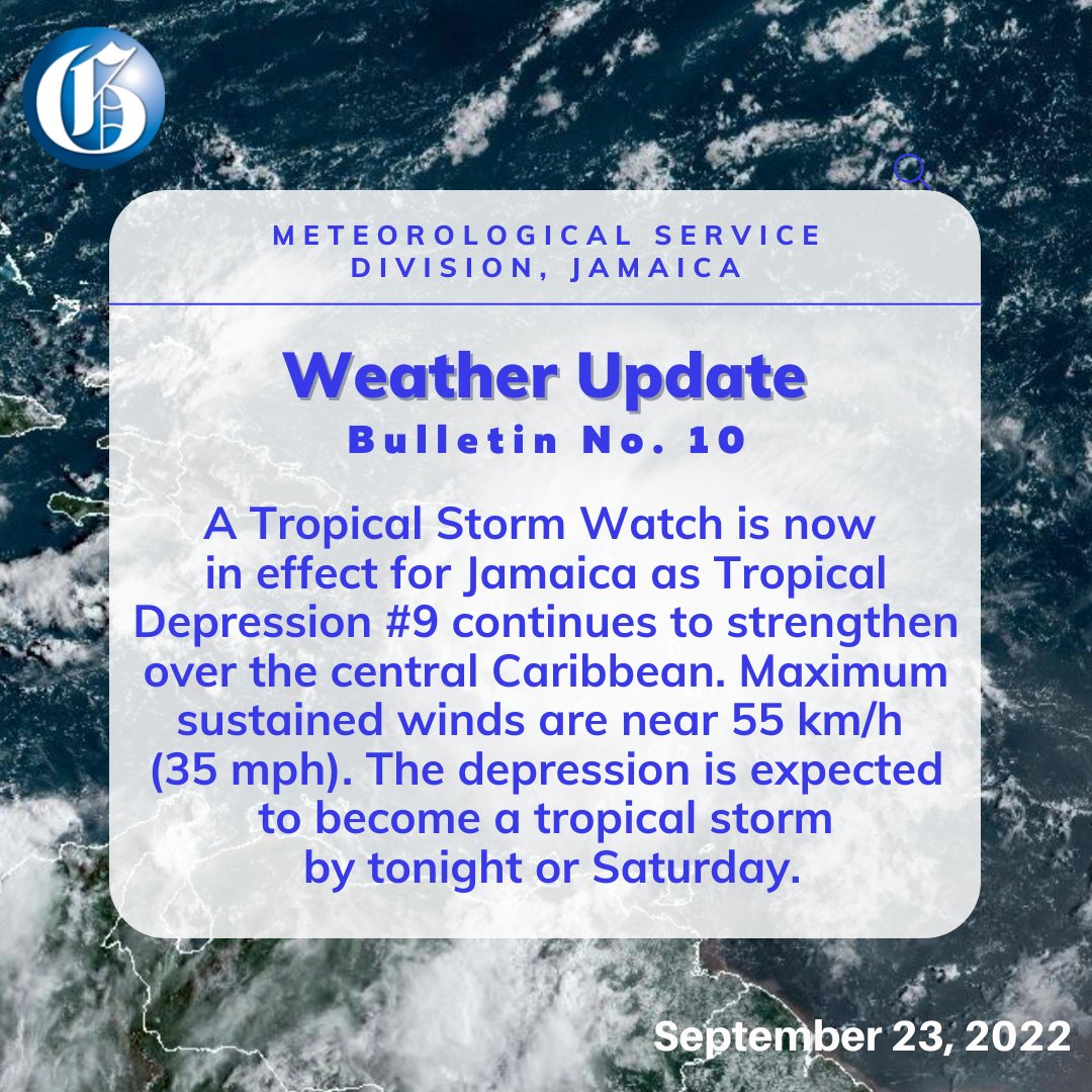 Jamaica Gleaner on Twitter "A Tropical Storm Watch is now in effect