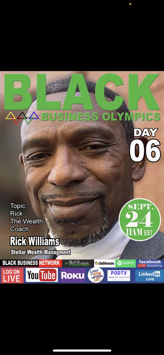 The Black Business Olympics, a 7 day broadcast streaming live on m.youtube.com/channel/UCpbmA… Day 6, Part 1