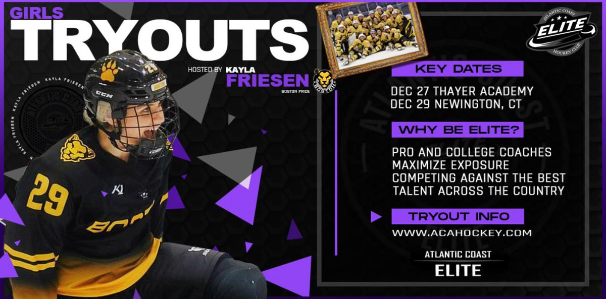 AtlanticCoastHC's tweet photo. We are excited to announce our Summer 2023 Girls Tryout Dates hosted by Boston Prides @kaylafriesen29 👏🏼 Registrations are open now❗️

2008 - 2014 Birth Years

Registration link below ⬇️ 

https://t.co/PocJEaS2gP https://t.co/wyrVMrJn1P