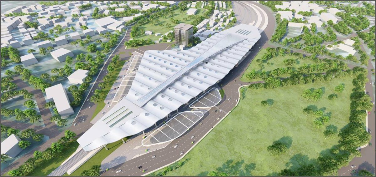 RailMinIndia's tweet photo. Columns of Growth: A glimpse of the proposed design of the to-be redeveloped Bengaluru Cant. Railway Station. https://t.co/hSML39AntB