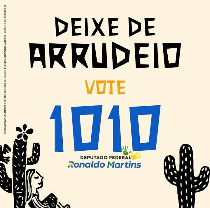 wandemberg_dias's tweet photo. Deixe de Arrudeio. Vote 1010.
#ceata
#ronaldomartins
#ronaldo1010
#ronaldomeufederal1010
#meuvototácerto https://t.co/BamMFdkeo1