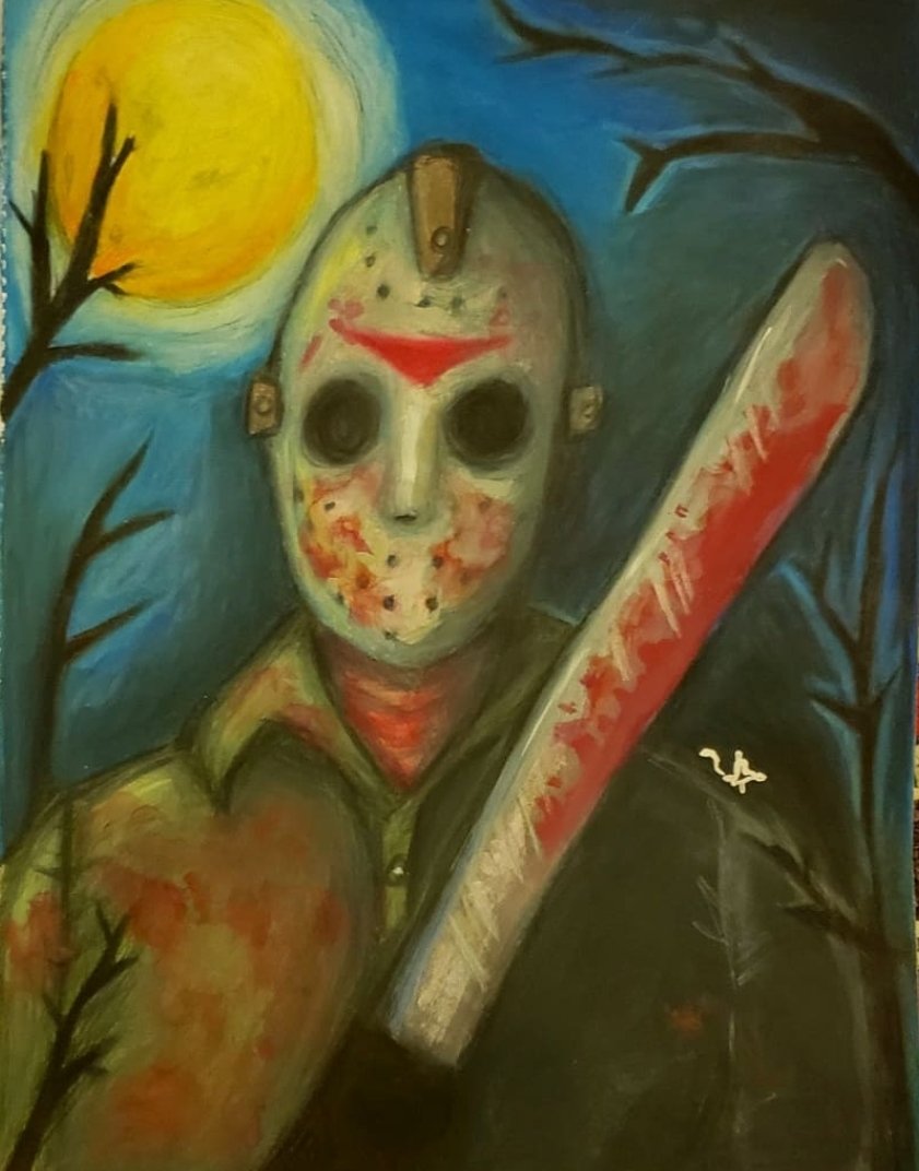 VibrantTendancy's tweet photo. Friday the 13th 🔪🩸

Prints for sale! (US shipping only) 
$15.00 
payment via PayPal

#Halloween #fridaythe13th #jasonvorheese #horror #scary #franchise #manbehindthemask #spooky #drawing #prismacolorpencils #artist #tweet #movie #classic #80s #horrorfans #character #fanart https://t.co/mzEYnWA9eY