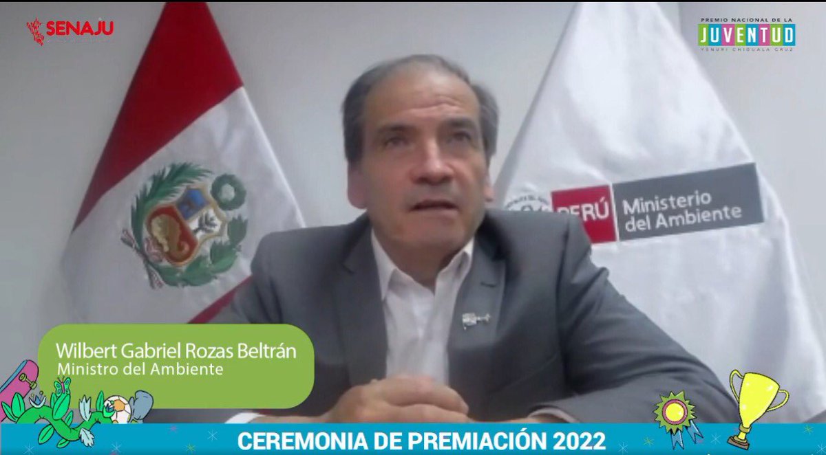 MinamPeru's tweet photo. 📢 La presentación de la iniciativa ganadora en la categoría ambiente la realizó el ministro @wilbert_rozas. Esta distinción es concedida a jóvenes u organizaciones juveniles que con su accionar contribuyen en la adopción y desarrollo de medidas para lograr un ambiente sano. https://t.co/hTBjcBmDCl