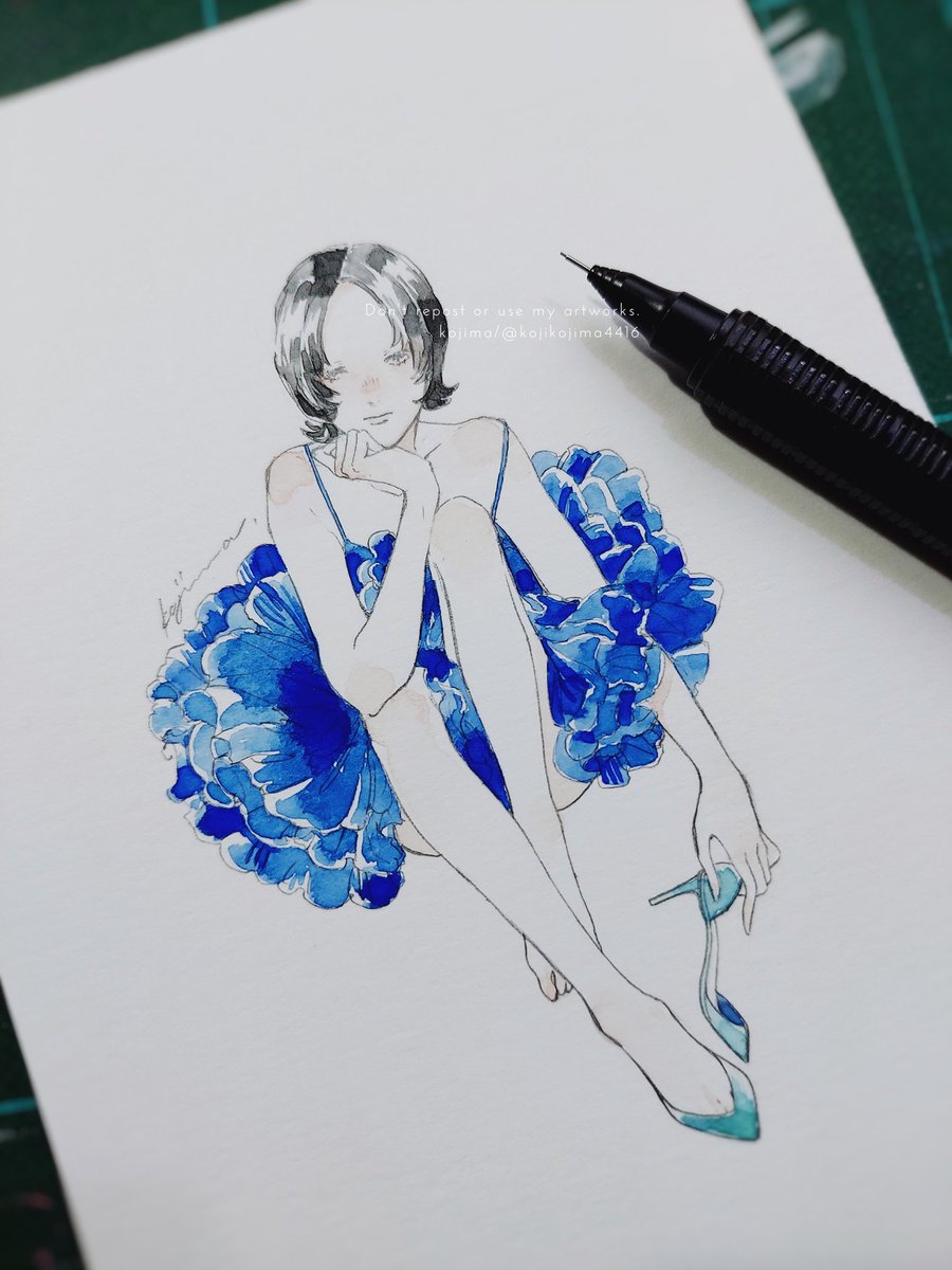 「」|小嶌❇個展4/1(土)〜4/13(木)のイラスト