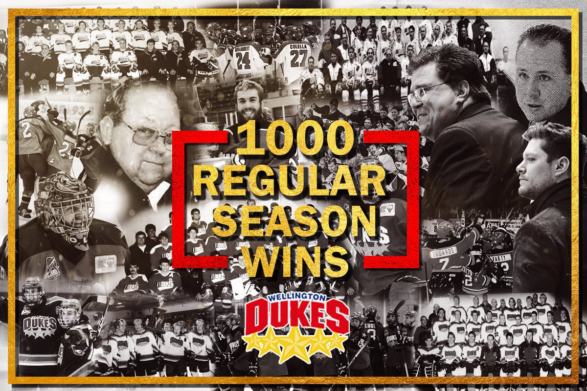 With tonight’s win over the <a href="/stmbuzzers/">St Michael's Buzzers</a> the Wellington Dukes record their 1000th regular season win in franchise history!!

#Passion #Pride #Tradition