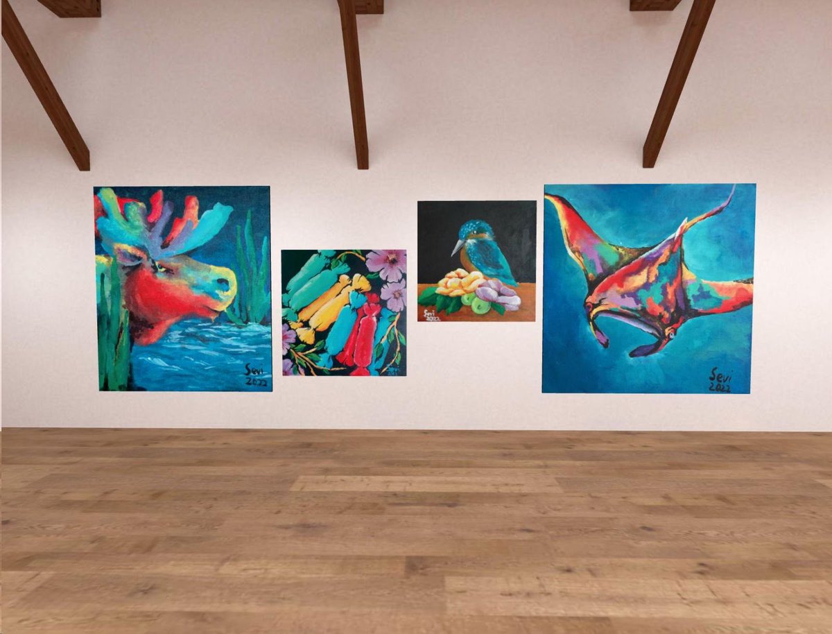 1/12 Weekend Walkthrough: Here are works by 10yo artist, Sevi. When asked about why he painted a manta ray, Sevi answered: ‘Because I haven’t painted one before.’ See the manta up close at foundation.app/@Sevi/sevi-rai…