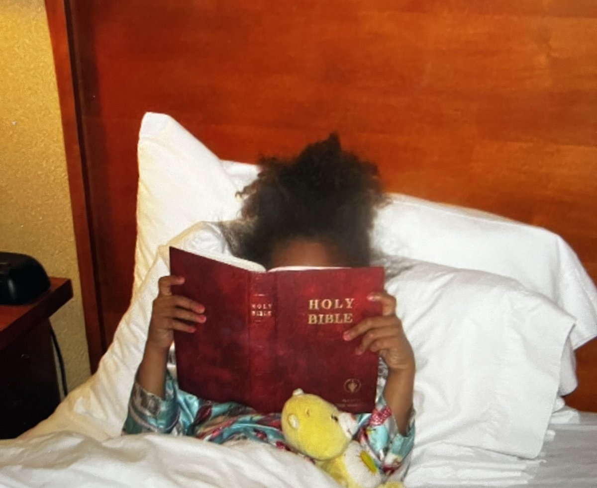 harrisdylan08's tweet photo. 6 year old me pretending to read a hotel room bible in my fake silk pjs and sunshine care bear. thank you for your time. https://t.co/Dz8VswY9Un