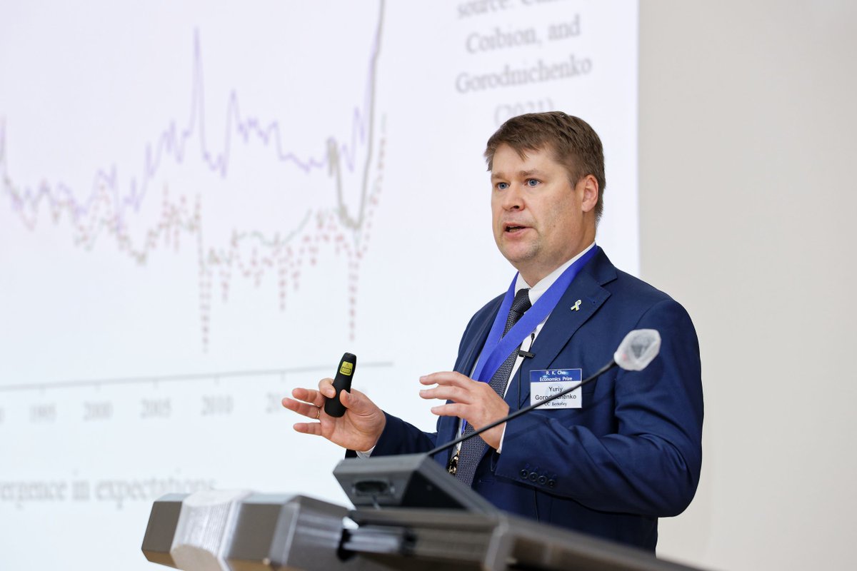 YGorodnichenko's tweet photo. I am much honored to get RK Cho Economics Prize (https://t.co/EnXv4pAI2a). Thank you, @yonsei_u! &amp; TNX to my teachers (@umichECON, @NaUKMA, @kse_ua),colleagues (@berkeleyecon),coauthors &amp; students. I will donate all prize money (₩100mil) to my alma mater in 🇺🇦. #StandWithUkraine https://t.co/zGqpHI2EeT