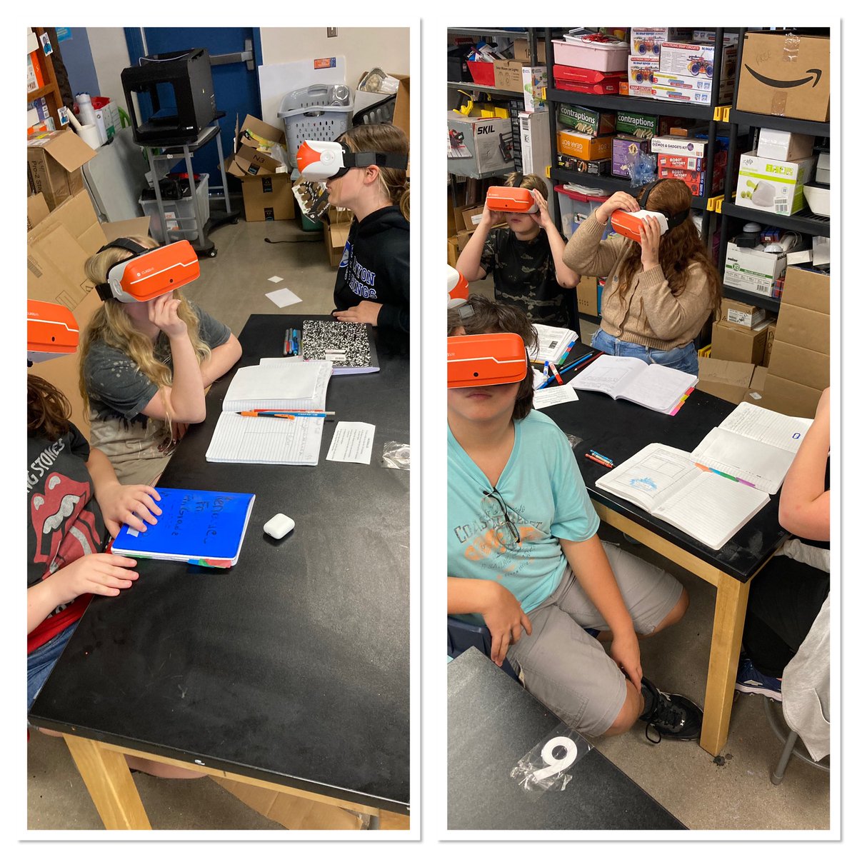 jaimehansendvu1's tweet photo. @CanyonSpringsDV Elison’s 7th grade Science testing out our VR headsets to experience  magnetic fields! Using #dvtech to support and enhance teaching! #stem #tech4all @DVUSD @ChristineAllred https://t.co/RO2VhEtpim