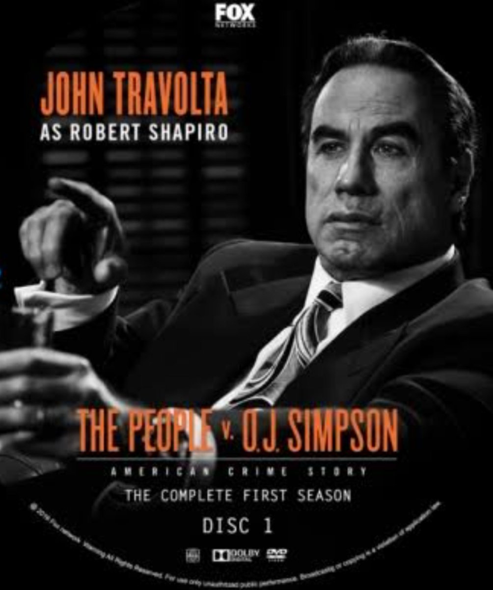 The best dramatization of this crime&the trial is TV series ThePeople v. #OJSimpson: #AmericanCrimeStory(2016). It won several @TheEmmys &GoldenGlobes incldg for #CubaGoodingJr as OJ, #DavidSchimmer as RobertKardashian,his friend &attorney,#JohnTravolta as RobertShapiro,attorney.