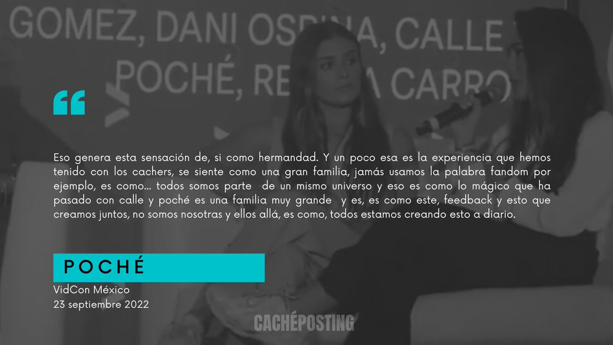 cacheposting's tweet image. "...esa es la experiencia que hemos tenido con los cachers, se siente como una gran familia, jamás usamos la palabra fandom por ejemplo" ❤️‍🩹
- Poché hoy en VidCon

CALLE Y POCHÉ X VIDCON 
#VidConMexico #CYPxVidcon