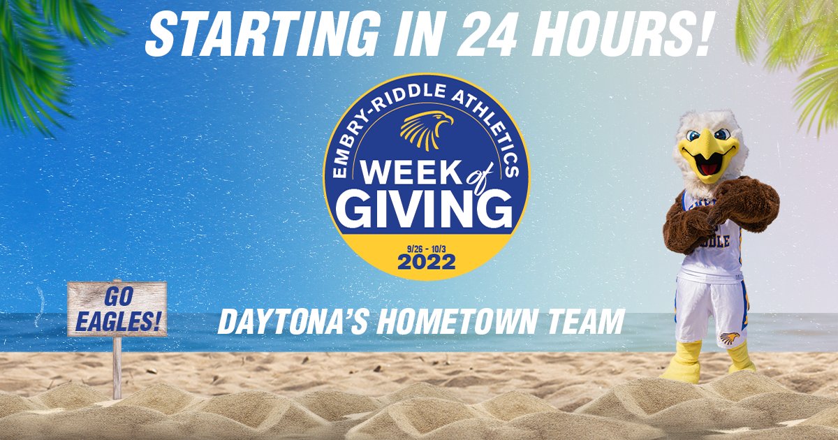 Our Week of Giving starts in 24 hours. Show your support for Embry-Riddle softball. Click on the link below to donate.
givecampus.com/schools/EmbryR…
#EaglesWeekofGiving