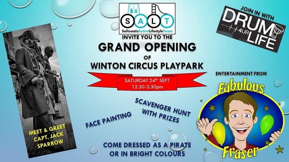 The sun is shining hooray, cant wait to welcome you all today at the grand opening <a href="/SaltcoatsSALT/">@SALT</a> #wintoncircusplaypark #costalplaypark #saltcoats lots of activities &amp; celebrations, please feel free to come in fancy dress or bright colours #activeplay #outdoorplay #communityspace