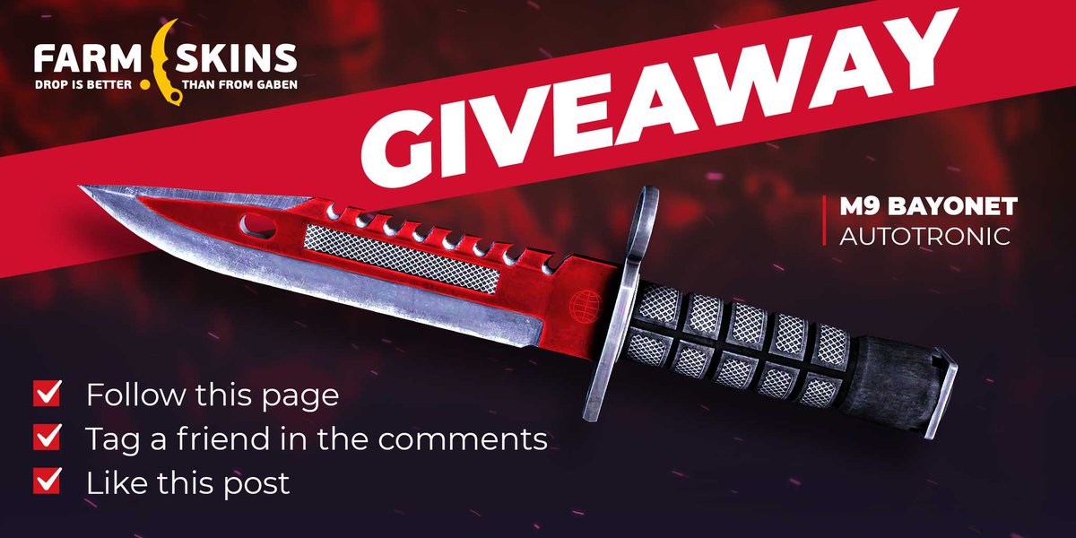🔥GIVEAWAY 🔥

M9 | AUTOTRONIC

1.Follow Farmskins 
2.Tag your friend
3.Retweet post

Winner in one week 🤫