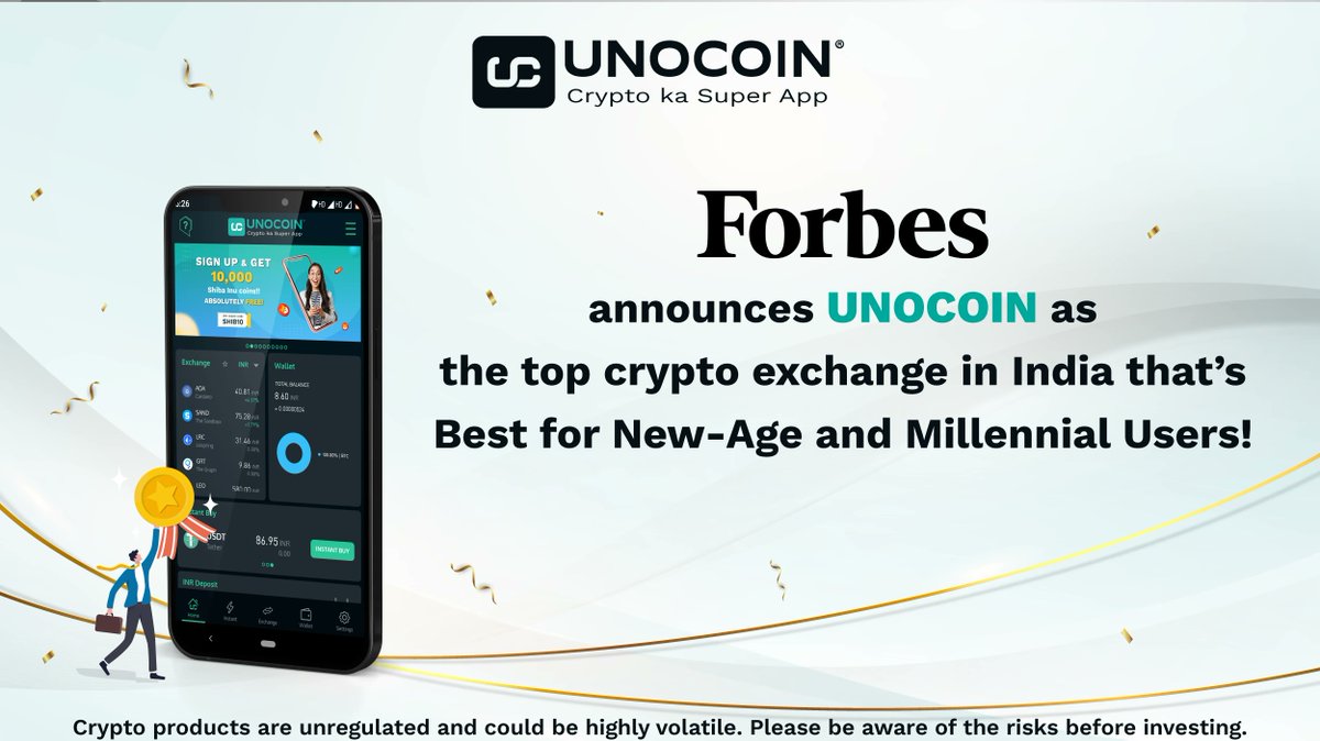 Unocoin's tweet photo. Another proud moment for #Unocoin, featured by #Forbes as one of the top #cryptoexchanges in India.

@ForbesCrypto @Unocoin https://t.co/z87KqbSIch