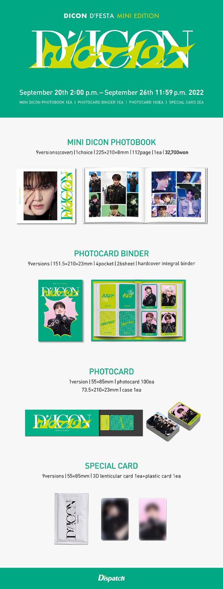 OPEN SHARING DICON DFESTA NCT 127 MARK 

- MINI PB 52k dp 40k
- BINDER 55k dp 40k
- SPECIAL CARD + GROUP 60k dp 40k
@ MEMBER SET / -+ 11pcs (ea) 
# DP 35k (pair 70k)
Mk 45k
Hc - jw 85k 
Jh - Tl 92k
Dy - Jy 88k
Ty - Yt 88k

EMS TAX✅
dom jatim