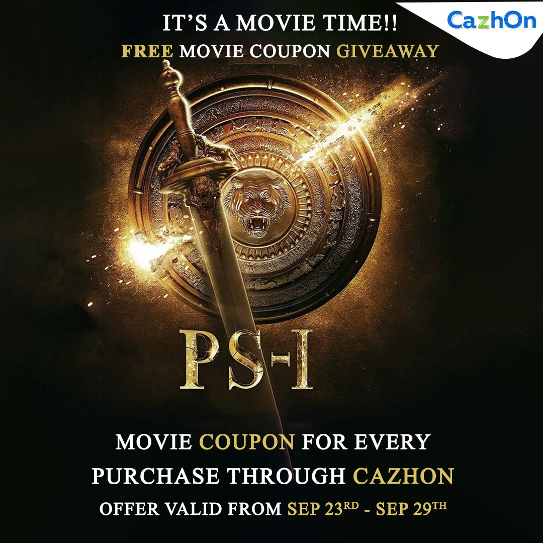 CazhOn's tweet photo. 🥳It’s a Movie Time🎥🍿
Eager to watch Ponniyin Selvan - I Movie? Then join our Blockbuster Movie Giveaway Now #PonniyinSelvan1 #movies #coupons #Giveaway #onlineshopping #cashback #shop #save #Earn https://t.co/pByIpF5PJa