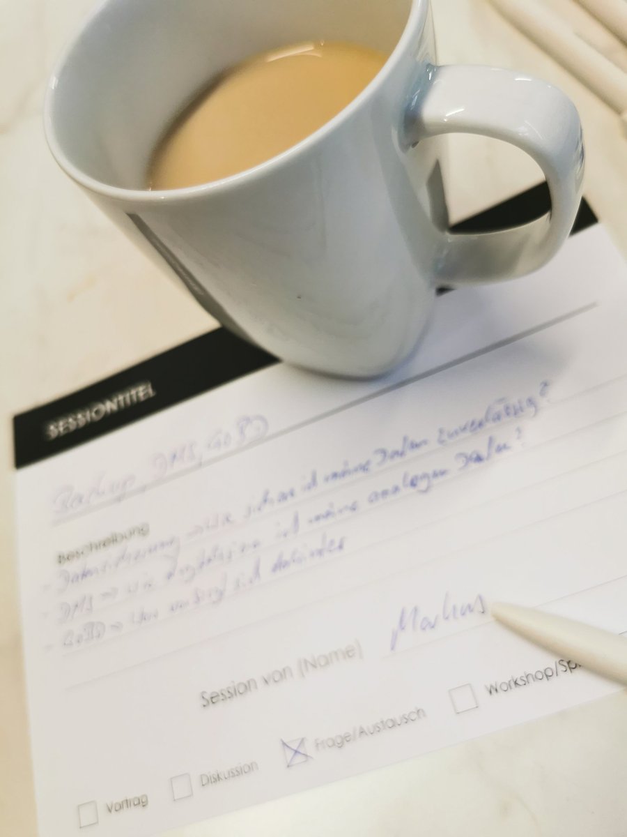 Kaffee und Sessionkarte ist soweit. In Kürze geht es los mit dem #bcpf22

#barcamppforzheim #pforzheim