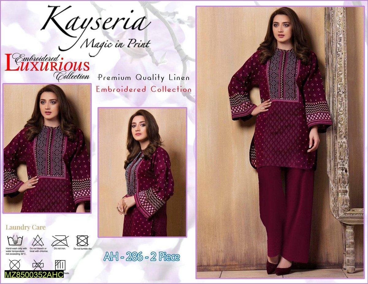 Abid30005's tweet photo. *Catalog Name*: Winter 3 Pcs Suit Collection Vol. 2
 
*Product Name*: Inspired By Kayseria
 
*Product Description*: 2 Pc Beautiful Winter Suit
 
*Product Details*:
 
Fabric: Linen
Front Neck Embroidered
Sleeves: Embroidered
Shirt Cutting: 2.5 Meter
Trouser: Plain Dyed 
RS_2150 https://t.co/UXyYbW38SX