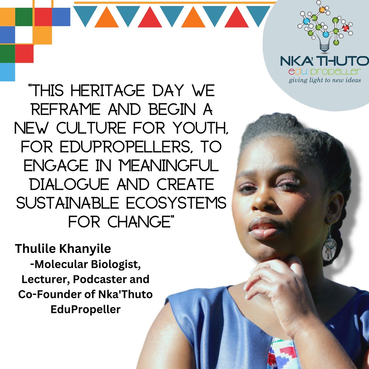 nkathuto_edu's tweet photo. Happy heritage day 🇿🇦
#HeritageDay #edupropelleralumni #nkathutoedupropeller #edupropeller #stem #steami #innovation #ubuntu #africaunited https://t.co/kW1KDuhWRs