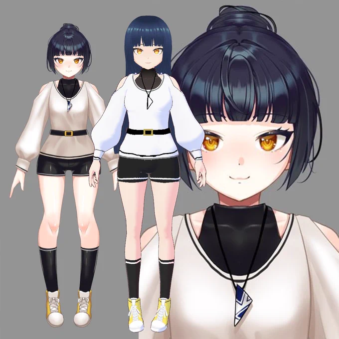 ぐにゃぁと悩むなどしています。髪の毛はまだ初期プリセット#VRoidStudio #VRoid 
