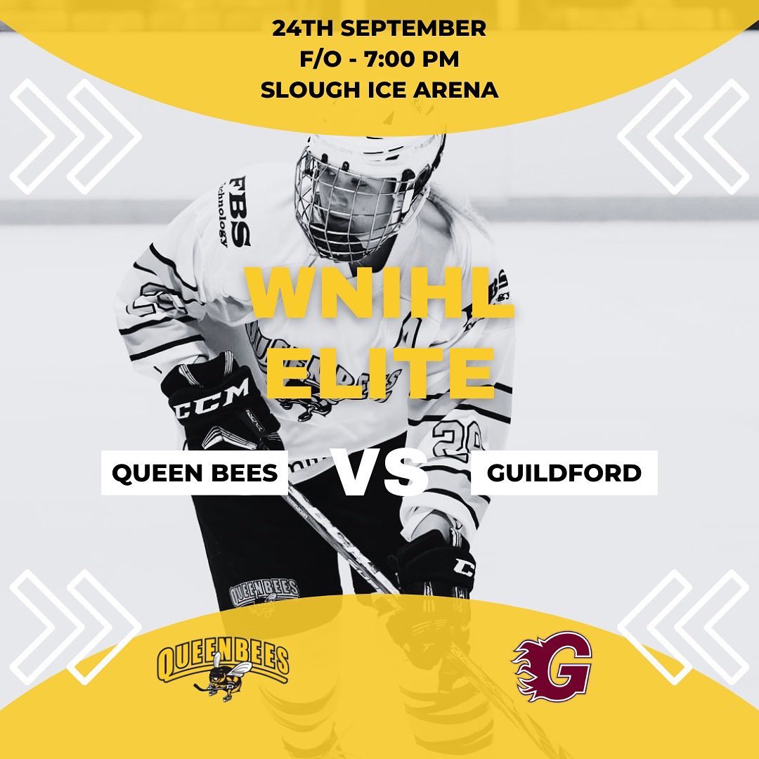 QueenBeesHockey's tweet photo. Season opener for Queen Bees &amp; Ice Bees tonight, at Slough.
Free entry to watch 🎟 

#QueenBees | #WNIHL https://t.co/DajMKVuQNA