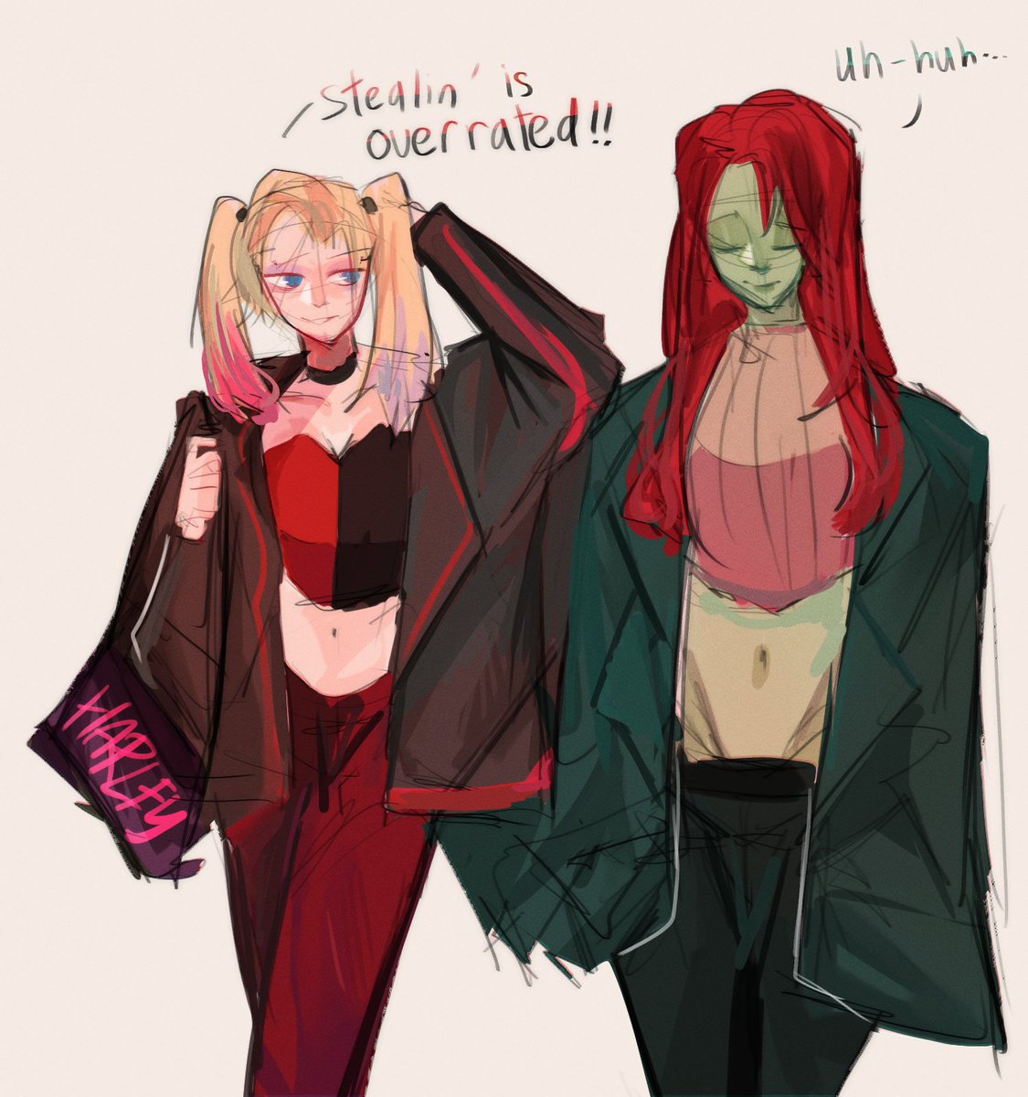 Gay doddle with for the gays..,#HarleyQuinn #harlivy #PoisonIvy