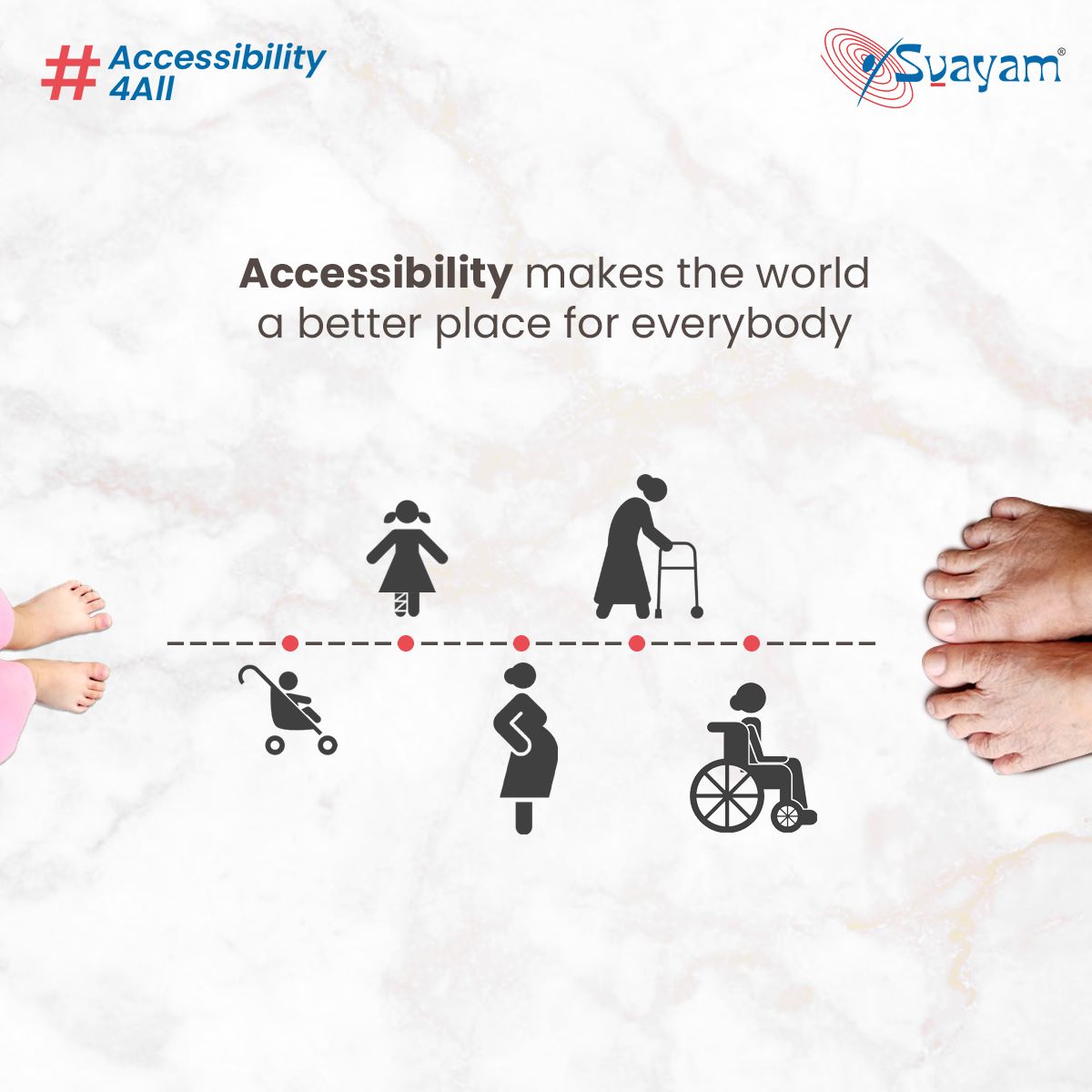 SvayamIndia's tweet photo. We all face issues with mobility and cognitive ability sometimes in life. For some, it is temporary while others, permanent. Ensuring #Accessibility4All only makes it easier to navigate through difficult times.
#Svayam #Accessible #AccessibilityNow #AccessibilityMatters https://t.co/7L9dh2Xrj3