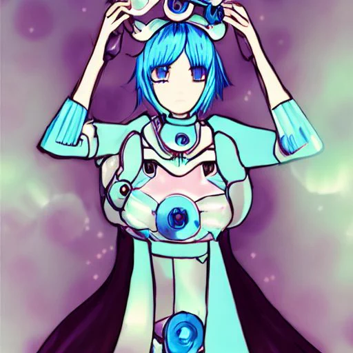 #お絵描きばりぐっどくん水色髪のロリババァメカ少女 