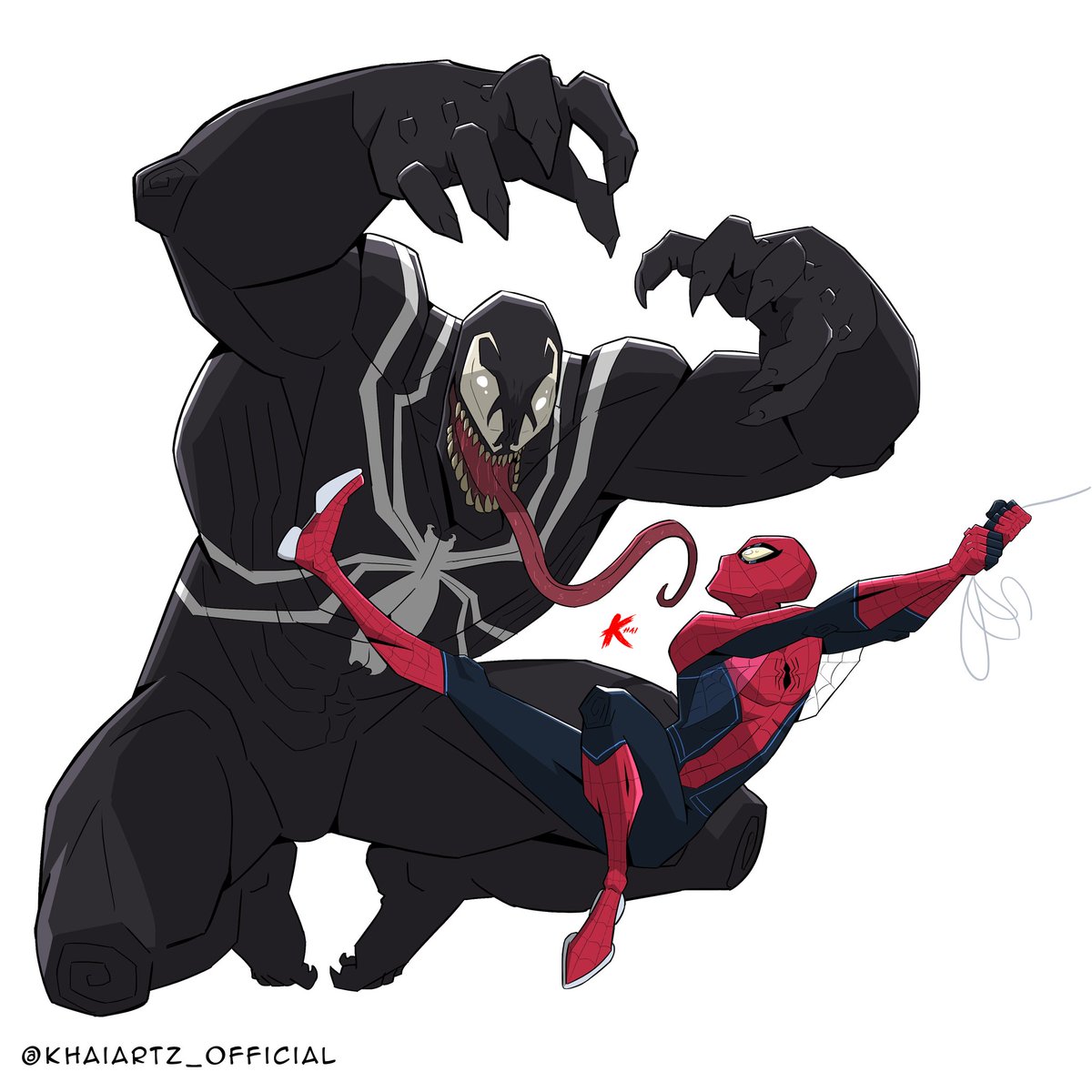 Took part in the draw in this in your style challenge by @MasterAnatomy . Did their Spider-Man vs Venom one, Spider-Man' suit is my own redesign and Venom's look is my take too with the sharp eyes like the animated series. #drawMOA #SpiderMan #Venom #Marvel #drawthisinyourstyle https://t.co/RE0XOVBS2m