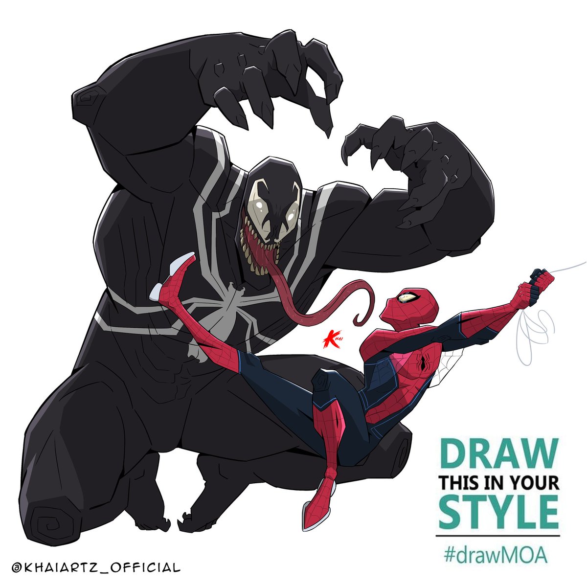 Took part in the draw in this in your style challenge by @MasterAnatomy . Did their Spider-Man vs Venom one, Spider-Man' suit is my own redesign and Venom's look is my take too with the sharp eyes like the animated series. #drawMOA #SpiderMan #Venom #Marvel #drawthisinyourstyle