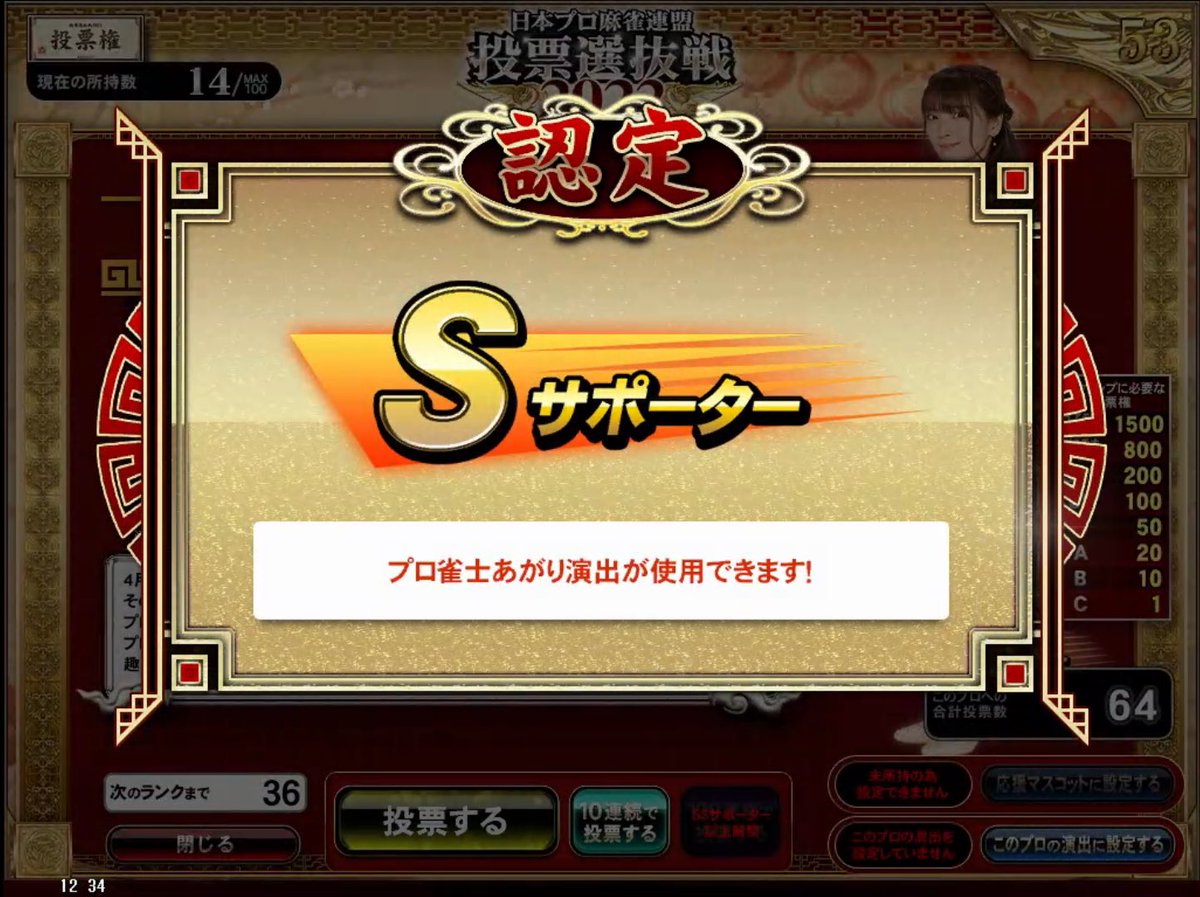 yasuda_eri's tweet photo. 微力ながらＳサポーターになれた🤭
ちくわ部員さんが部長愛凄くて、私もポチポチ…🀄
CPUにドラ8くらって飛んで拗ねました🙄🙄 https://t.co/FF76uiB83m