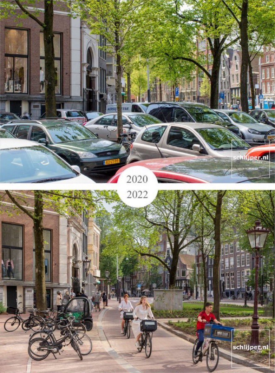 Amsterdam wasn’t always like it is today. In the 50s-60s they surrendered to cars too. But starting in the ‘70s, they chose to change. And they kept choosing to change for decades. They’re STILL choosing to change, as @schlijper’s great pics show. Your city can choose to change.