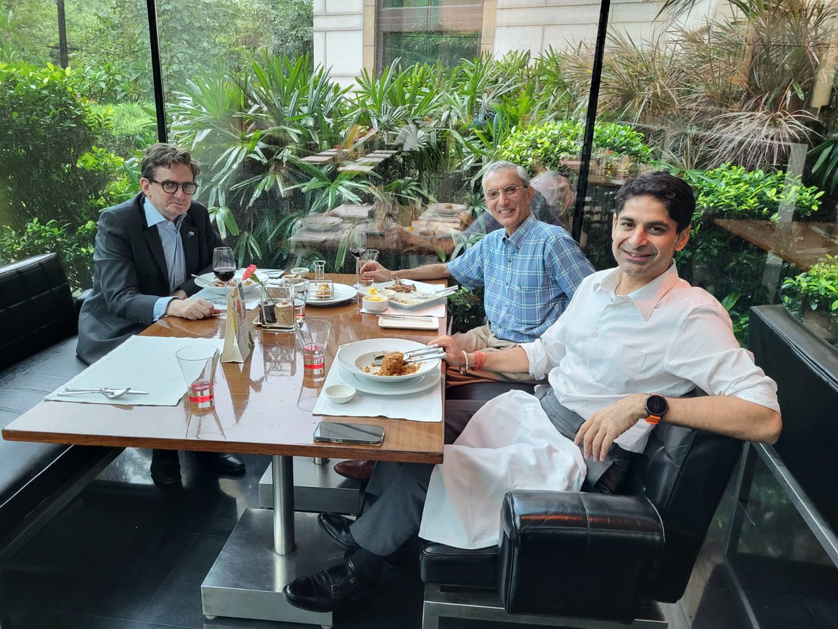 Rahul Chhabra (@ambchhabra) on Twitter photo Fascinating afternoon discussing geo-politics,geo-economics,dairy industry,dairy farming sustainable development,Fta,tariffs, IndoPacific,India- NewZealand with David Pine,<a href="/NZinIndia/">NZ in India</a>&the entrepreneur @Bharatjoshi_, author of must read "Navigating India-$18 Trillion Opportunity". Fascinating afternoon discussing geo-politics,geo-economics,dairy industry,dairy farming sustainable development,Fta,tariffs, IndoPacific,India- NewZealand with David Pine,<a href="/NZinIndia/">NZ in India</a>&the entrepreneur @Bharatjoshi_, author of must read "Navigating India-$18 Trillion Opportunity".