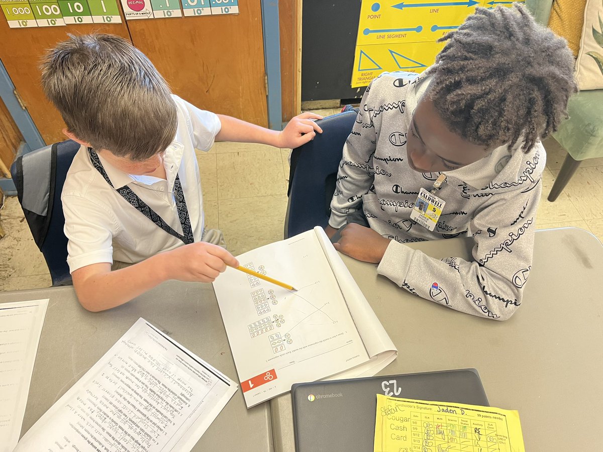 RaquelRay12's tweet photo. When your 5th grader starts teaching the intrigued dispersed 4th grader, you let them go for it! ❤️ https://t.co/HUQrJZtW15