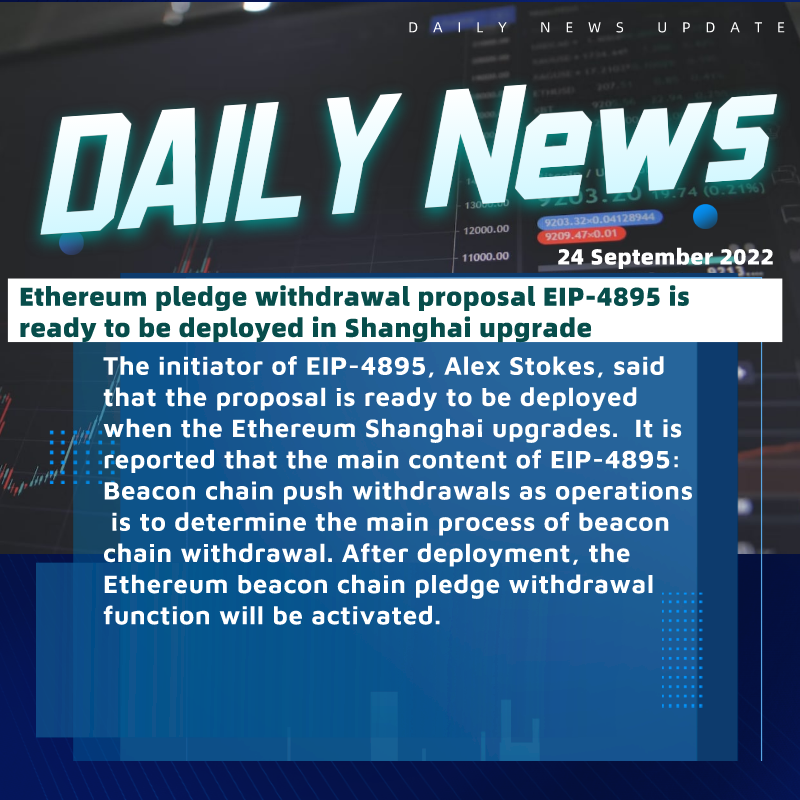 CoinMasterBC_'s tweet photo. #Ethereum pledge withdrawal proposal EIP-4895 is ready to be deployed in #Shanghai upgrade

Follow @CoinMasterBC for more updates!📣

#cryptocurrency #crypto #cryptking #trader #bitcoin #bitcoinlife https://t.co/QFdxDdeB4e