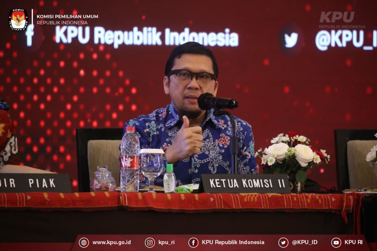 #TemanPemilih, Ketua KPU Hasyim Asy'ari, Anggota KPU Betty Epsilon Idroos, Yulianto Sudrajat, dan Parsadaan Harahap mengikuti Diskusi Panel pada Rapat Koordinasi Penyiapan Pemutakhiran Data Pemilih Berkelanjutan (PDPB) Sebagai Bahan Pemutakhiran Pemilu Tahun 2024