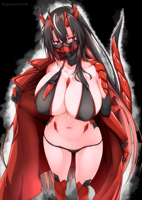 「口裂け女」という名の竜娘。脱ぐと凄い。
胸が大きすぎることがコンプレックスで、心を許した人でもあんまり前では脱ぎたくない。 